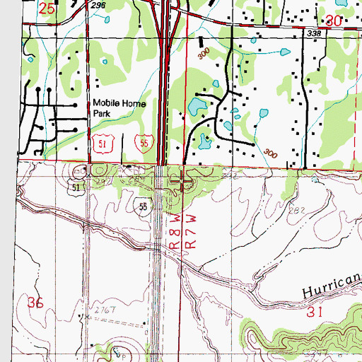 Topographic Map of Bethlehem Cemetery, MS