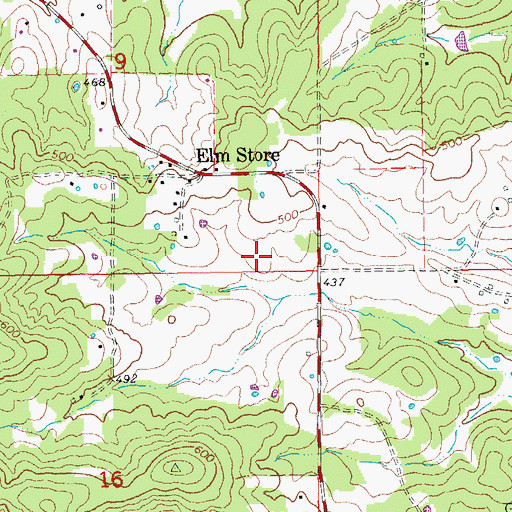 Topographic Map of Township of Elm Store (historical), AR