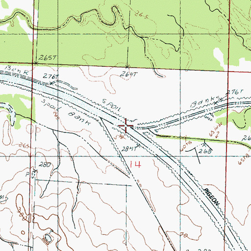 Topographic Map of Byhalia Creek, MS