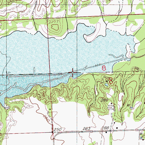 Topographic Map of Cane Creek, MS