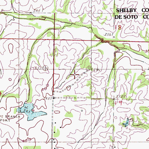 Topographic Map of Castleberry Cemetery, MS