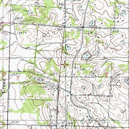 Topographic Map of Center Point School, MS