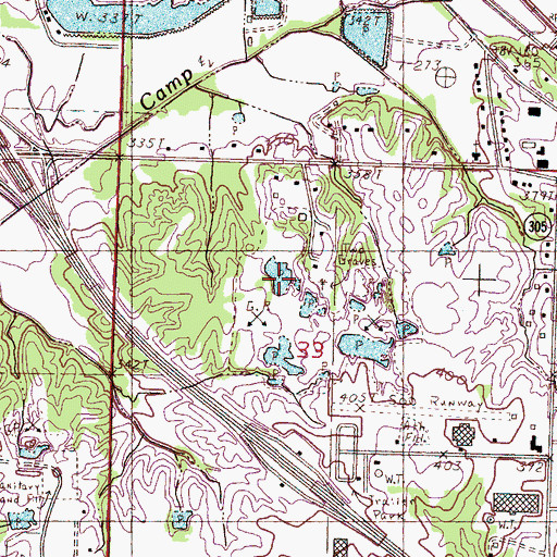 Topographic Map of Clemonts Cemetery, MS