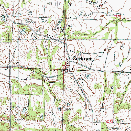Topographic Map of Cockrum, MS