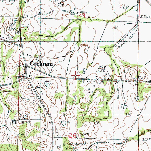 Topographic Map of Cockrum School, MS