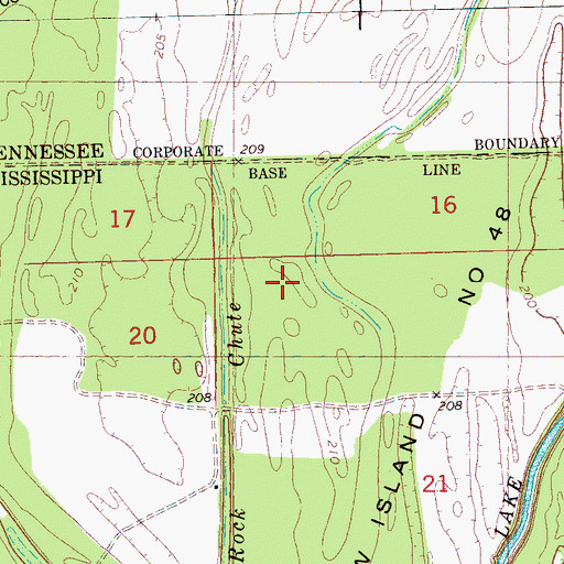 Topographic Map of Cow Islands, MS