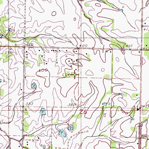 Topographic Map of Cowan Cemetery, MS