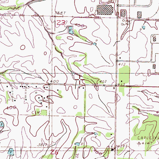 Topographic Map of Cowan School, MS
