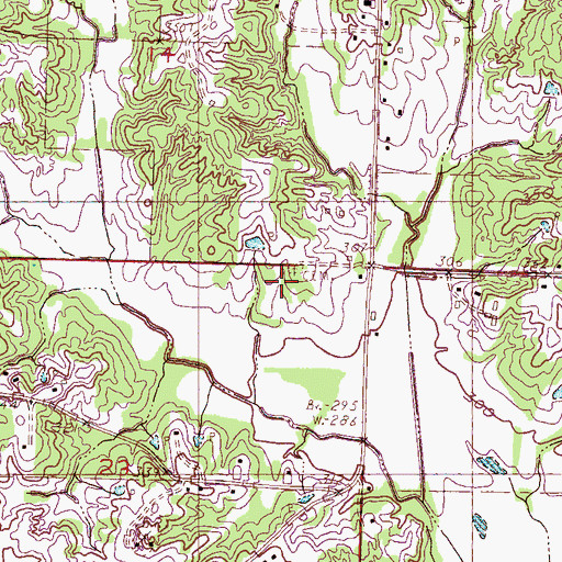 Topographic Map of Cox Cemetery, MS