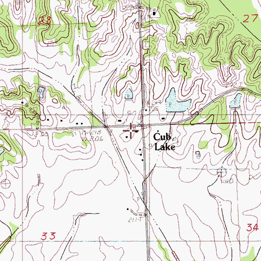 Topographic Map of Cub Lake, MS