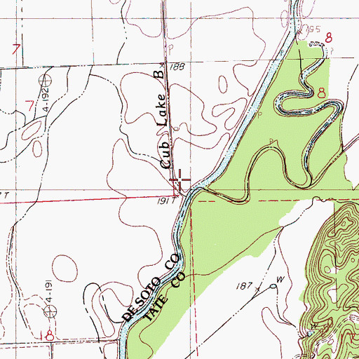 Topographic Map of Cub Lake Bayou, MS