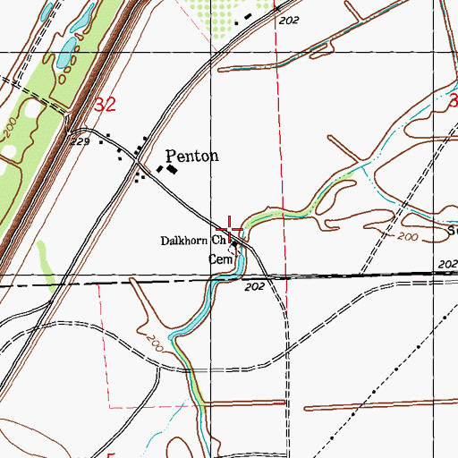 Topographic Map of Dalkhorn Church, MS