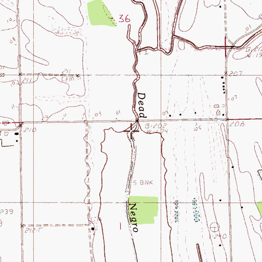 Topographic Map of Dead Negro Slough, MS