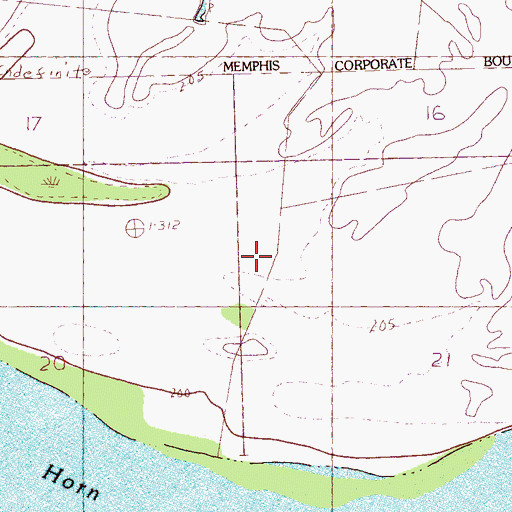 Topographic Map of Dooleys Island, MS