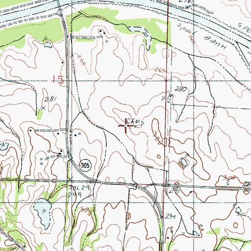 Topographic Map of Drain Family Cemetery, MS