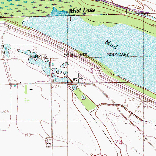Topographic Map of Edgefield Church, MS