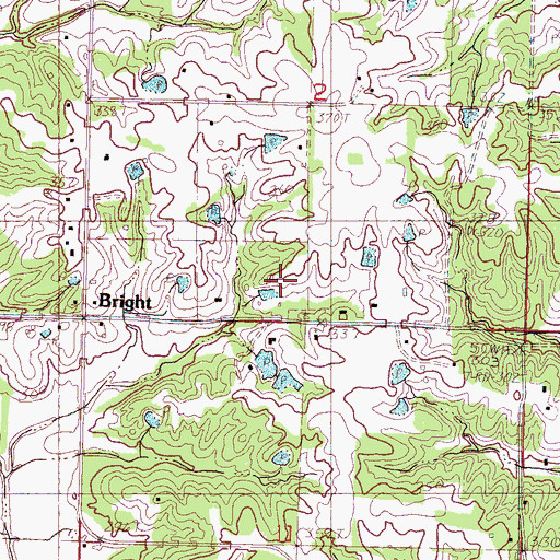 Topographic Map of Enon Springs Cemetery, MS