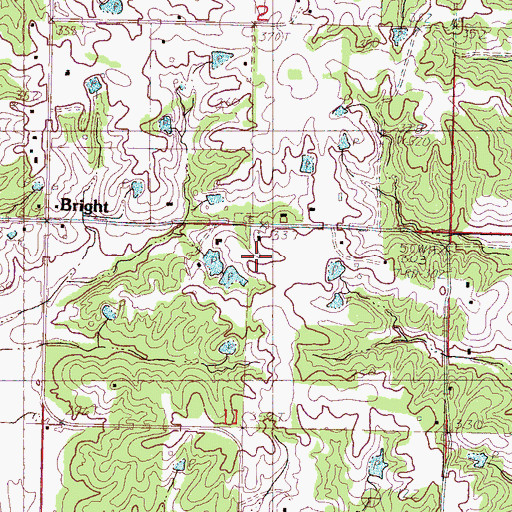 Topographic Map of Enon Springs Baptist Church, MS