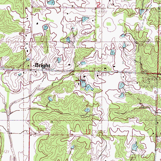 Topographic Map of Enon Springs School, MS