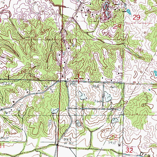Topographic Map of Fairview Cemetery, MS