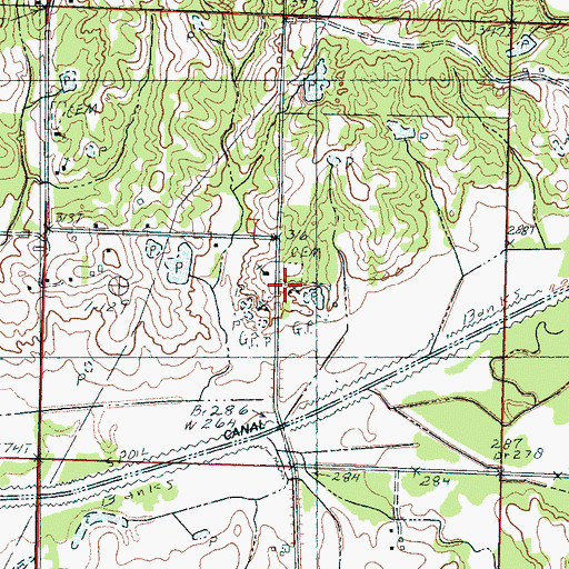 Topographic Map of Fountain Head Cemetery, MS