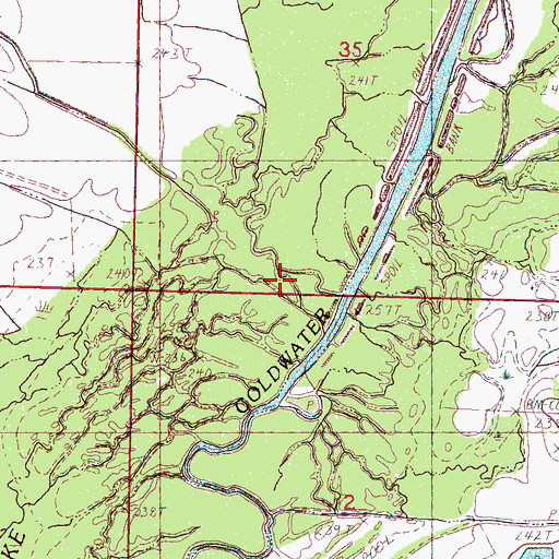 Topographic Map of Grays Creek, MS