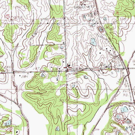 Topographic Map of Haliburton Church, MS
