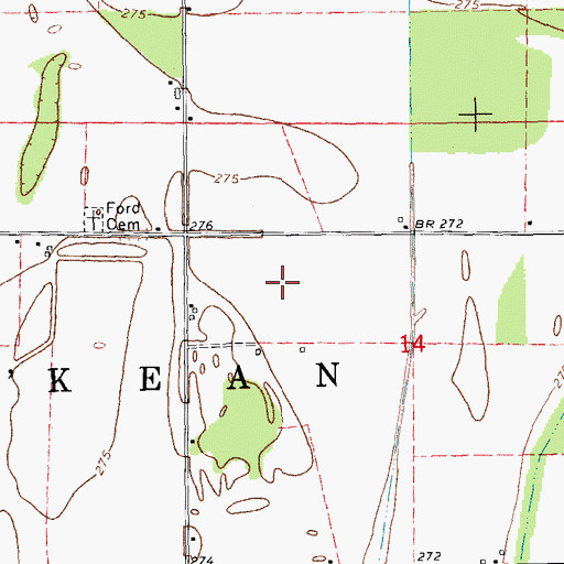 Topographic Map of Township of O'Kean, AR