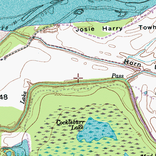 Topographic Map of Horn Lake Pass, TN
