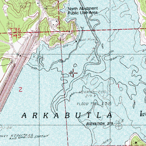 Topographic Map of Hurricane Creek, MS