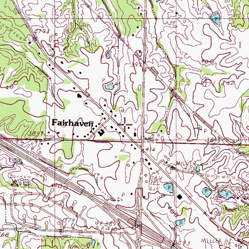 Topographic Map of Hursts Chapel, MS