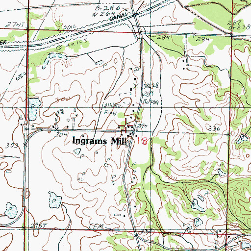 Topographic Map of Ingrams Mill, MS