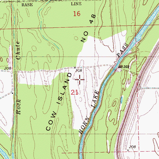 Topographic Map of Island Number Fortyseven, MS