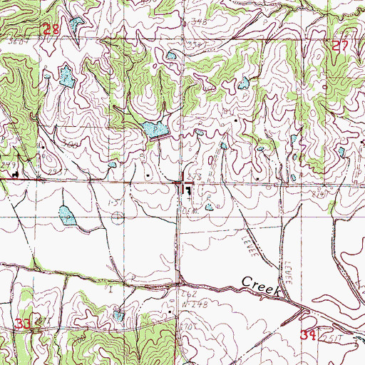 Topographic Map of Grays Creek Baptist Church, MS