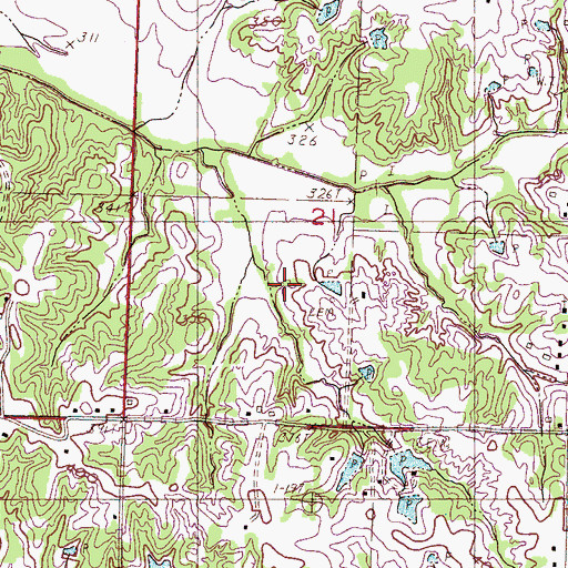 Topographic Map of Kelsey Cemetery, MS