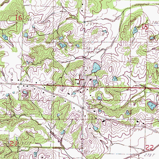 Topographic Map of Knights Cemetery, MS