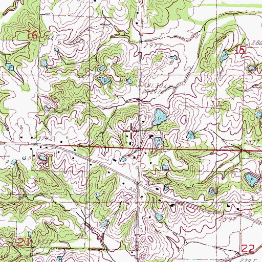 Topographic Map of Knights School, MS