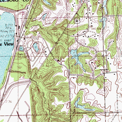 Topographic Map of Lake View School, MS