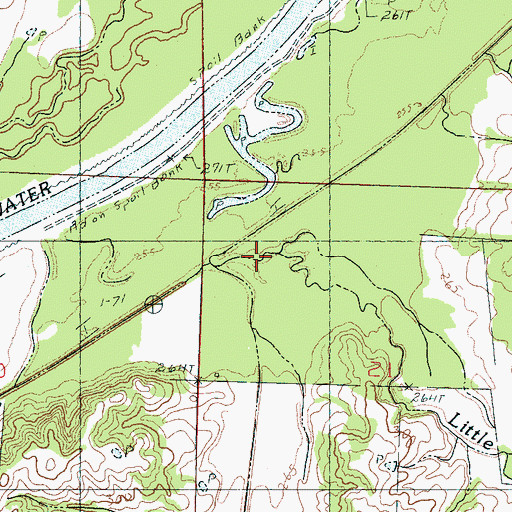 Topographic Map of Little Jordan Creek, MS