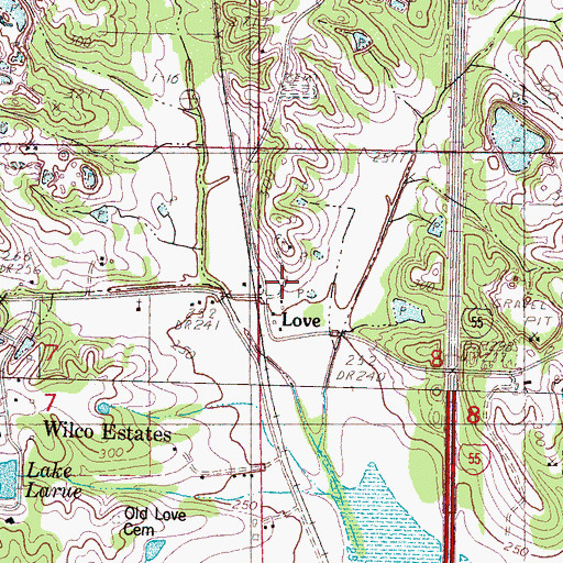 Topographic Map of Love, MS