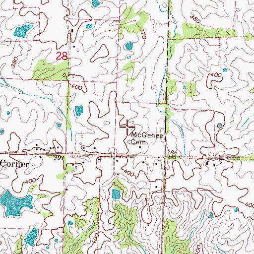 Topographic Map of McGehee Cemetery, MS