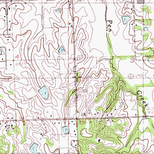 Topographic Map of Moon Chapel, MS