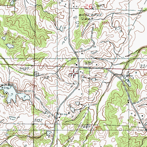 Topographic Map of Mount Austin Cemetery, MS