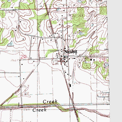 Topographic Map of Nesbit, MS