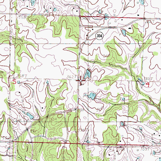 Topographic Map of New Bethany Cemetery, MS