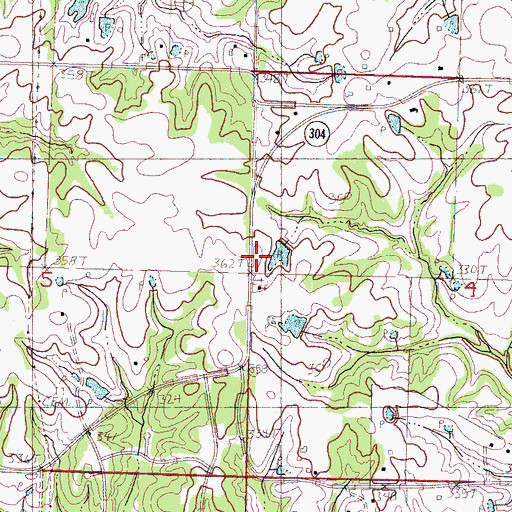 Topographic Map of New Bethany Cemetery, MS