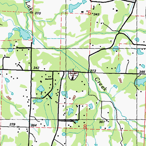 Topographic Map of New Hope Cemetery, MS