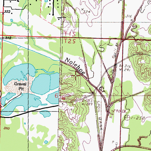 Topographic Map of Nolehoe Creek, MS