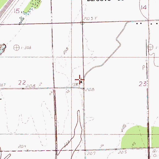 Topographic Map of Norfolk Church, MS