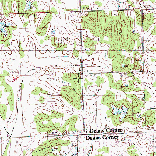 Topographic Map of Oak Grove Baptist Church, MS